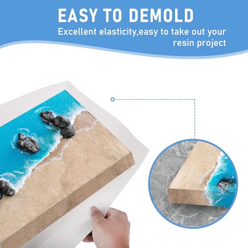 Extra Large Epoxy Resin Mold 22.63x11.81x1.38in, Reusable Resin Molds | for River Table, Coffee Table, Trays, Cutting Boards, DIY Resin Art