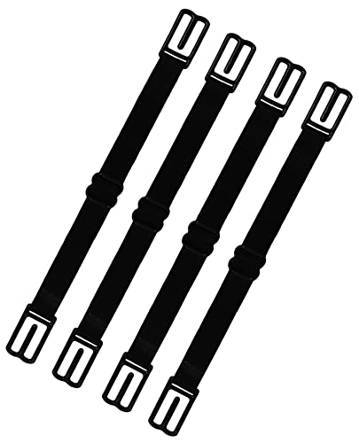 Women's Bra Strap Clips Holder Non-slip Adjustable Elastic - color: Black