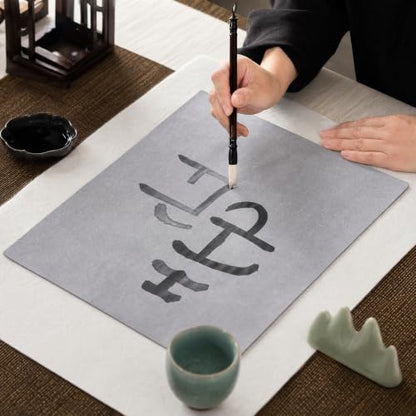 Eorbow 30 Pack Magic Water Drawing Cloth, Reusable Water Writing Canvas with Brush for Calligraphy and Painting, No Ink Practice Paper Set for Kids Adults Beginners, 17x13 Inch Art Painting Supply