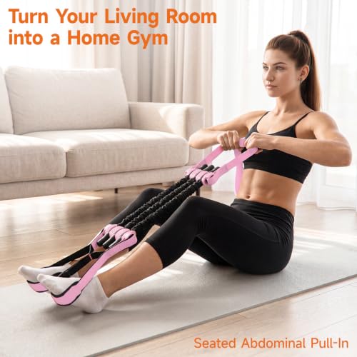 Innstar Pull Up Assistance Bands, Heavy Duty Resistance Band for Pull Up Assist, Adjustable Resistance 165-265lbs with Fabric Feet/Knee Rest, Pull Up Bands Assistance Bands - color: Pink 265lbs adjustable