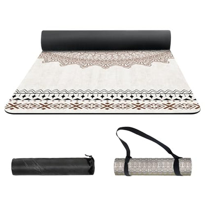 nuveti Yoga Mat Print Extra Thick TPE Non Slip Fitness Exercise Mat with Carrying Bag,72"x24" Extra Thick 6MM Exercise & Workout Mat for Yoga, Pilates Fitness and Floor Exercises - color: YHY
