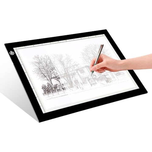 LitEnergy A4 LED Copy Board Light Tracing Box, Adjustable USB Power Artcraft LED Trace Light Pad for Tattoo Transferring, Drawing, Sketching, Animation, Stenciling, Diamond Art Painting Accessories - color: BLACK, size: 01 - A4