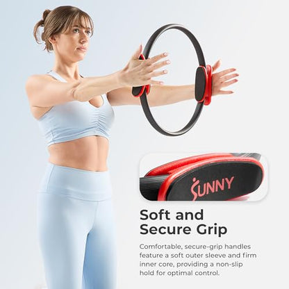Sunny Health & Fitness 15” Pilates Ring, Resistance Circle for Toning