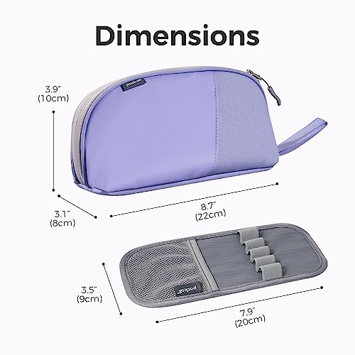 pack all Large Pencil Case, Multi-Compartment Pencil Pouch with Zipper | Large Capacity, Removable Compartment, Durable Fabric, Smooth Zipper, Multi-use for Pens, Stationery & Makeup, Purple - color: Purple
