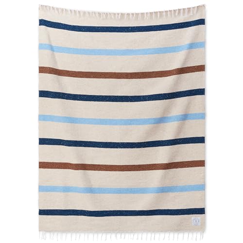 Mexican Blanket by Laguna Beach Textile Co - Beach, Yoga, Camping, or Decorative Throw Blanket - Traditional Handmade Serape (Ivory) - color: Ivory