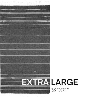 BAY LAUREL Turkish Beach Towel with Travel Bag 39 x 71 Quick Dry Sand Free Lightweight Large Oversized Towels Light - color: Black With Blue Floral Bag