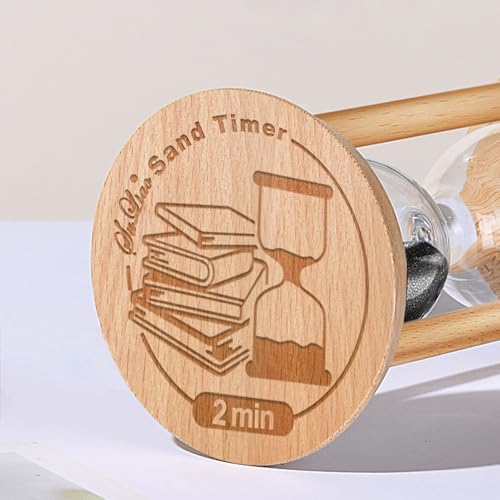 SuLiao Wooden Sand Timer 2 Minute Hourglass, Wood Black Sand Clock, Small Watch 2 Min Timer, Hour Glass Sandglass for Home, Reloj De Arena, Office, Decorative, Game, Classroom - color: Black, size: 2 Min