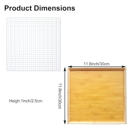 12"x12" Stained Glass Cutting Mat with Removable Debris Tray | Double-Layer Glass Cutting Pad with Plastic Grid Fence(12''x12'') for DIY Craft Artist Glass Cutting Scoring Project