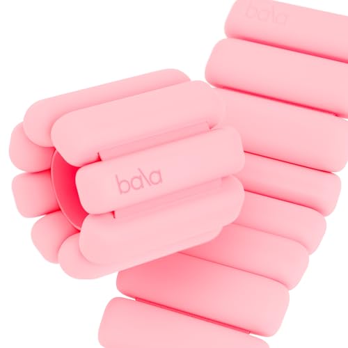 Bala Bangles Wrist & Ankle Weights for Women & Men, Home Gym Equipment - color: Blush, size: 1 LB