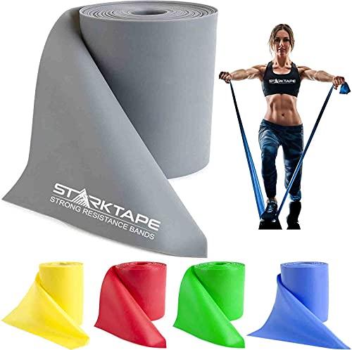 Resistance Bands Professional 8,16, 25, 50 Yards Bulk Rolls. Latex-Free Elastic Physical Therapy Band. No Scent, No Powder - Perfect for Home Exercise, Yoga, Pilates, Gym, Rehab, Workout - color: Gray - X-Heavy, size: 50 Yards