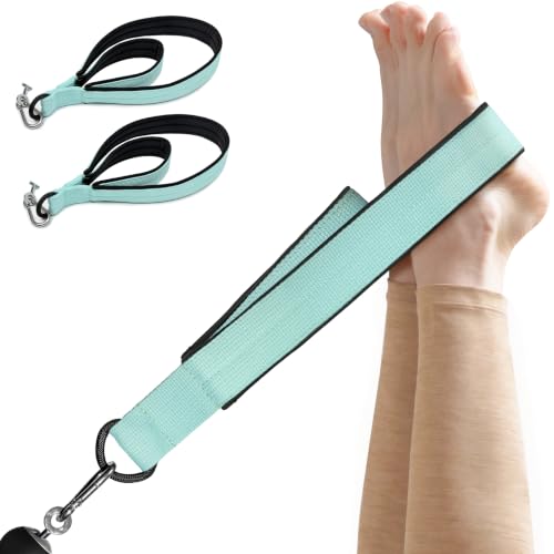 Pilates Loops Compatible with Tonal Smart Home Gym | Double Loop Pilates Straps for Reformer Machine, Soft Padding, Pilates Accessories with T Lock Attachments 2PCS - color: Mint Sage
