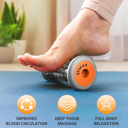 BESKAR Foot Massager Roller for Plantar Fasciitis Relief - color: Grey