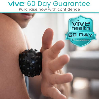 Vive Massage Ball Set (4 Piece) - Plantar Fasciitis Relief Foot Pain Hot | Cold Therapy - Heel Spur, Sore Muscle, Trigger Point, Back, Arm, Neck, Shoulder, Leg Circulation Roller