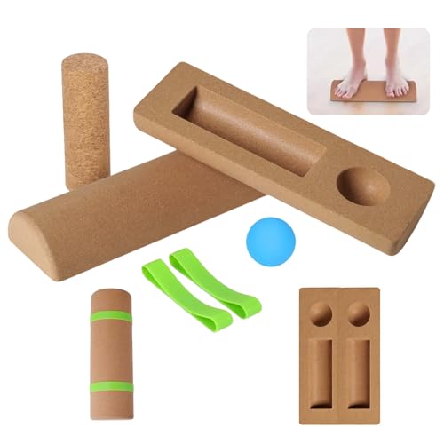 Cork Balance Board, Foot Collective Cork Balance, 4-in-1 Foot Strengthener, Premium Natural Corks, Foot Balance Trainer for Relief, Home Gym & Office Fitness Equipment