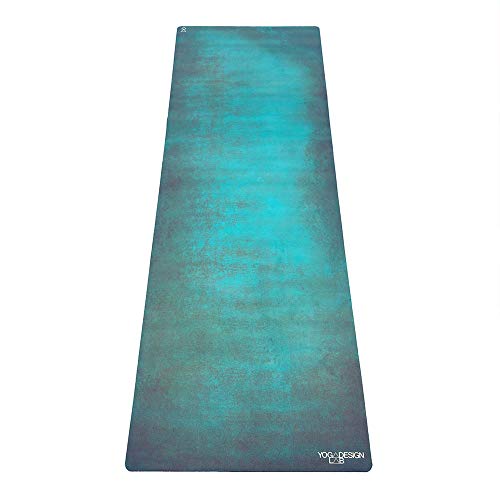 YOGA DESIGN LAB | The Combo Yoga Mat | 2-in-1 Mat+Towel | Eco Luxury | Ideal for Hot Yoga, Power, Bikram, Ashtanga, Sweat | Studio Quality | Includes Carrying Strap! - color: Aegean Green, size: 5.5mm