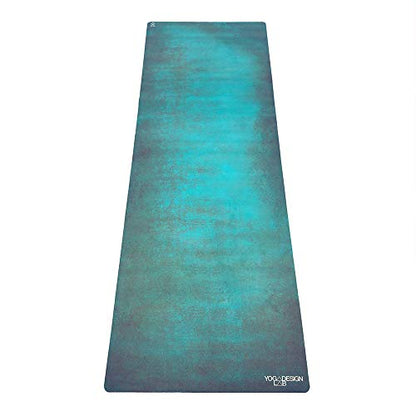 YOGA DESIGN LAB | The Combo Yoga Mat | 2-in-1 Mat+Towel | Eco Luxury | Ideal for Hot Yoga, Power, Bikram, Ashtanga, Sweat | Studio Quality | Includes Carrying Strap! - color: Aegean Green, size: 5.5mm