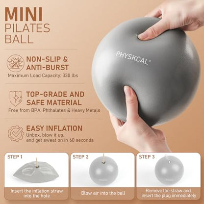 PhysKcal Pilates Kit, 15-Inch Pilates Ring with 1x Pilates Ball & 5X Bands | Aesthetic Home Pilates Equipment Set, Essential Kit for Beginners in Minimalist Style. Comes in Premium Packaging - color: Mist