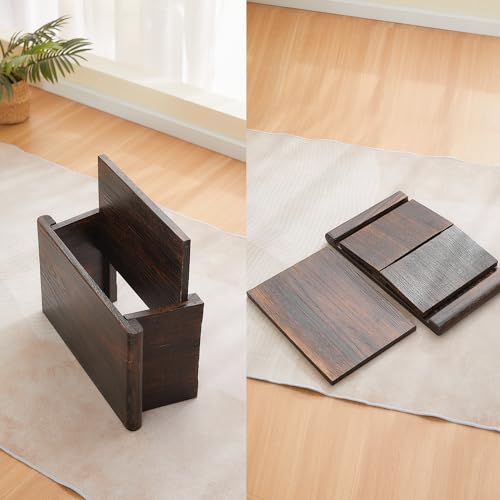 Folding Japanese Low Floor Table,Small Wood Meditation & Altar Table - size: 19.7"x11.8"x7.9"