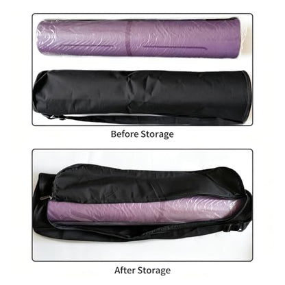 Yoga Mat Bag, Full Zip Exercise Yoga Mat Carrier Bag with Adjustable Strap, Waterproof Yoga Mat Carry Bag Strap for Most Yoga Mats to Gym Class Beach Park Travel for Women & Men (Black)