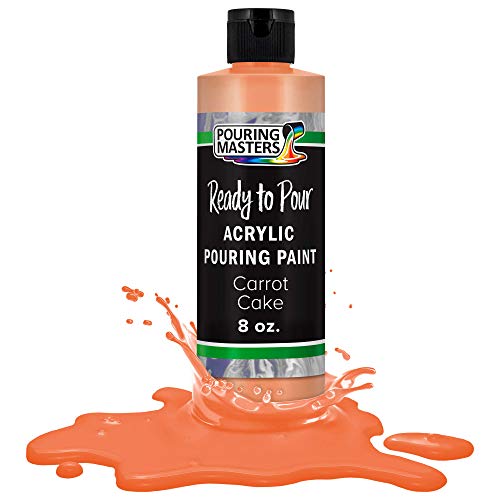 Pouring Masters Carrot Cake Ready to Pour Acrylic Pouring Paint - Premium 8-Ounce Pre-Mixed Fluid Acrylic Paint - Fluid Art Supplies for Canvas, Wood, Paper, Tile & Rocks - color: Carrot Cake