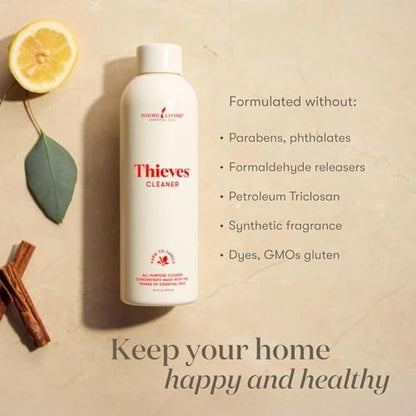 Young Living Thieves Household Cleaner Natural Cleaning Solution, Non-Toxic, A Safely Clean and Healthy Home, Effective for Household Surface - 14.4 fl.oz. - 2 bottles - size: 14.4 Fl Oz (Pack of 2)