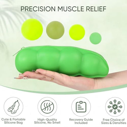 2 Soft 2 Hard Massage Lacrosse Balls, 4 Sizes for Myofascial Release | Targeted Massage for Hands, Feet, Neck & Back, Compact Design for Home Gym Yoga & Travel, Supports Mobility and Relaxation