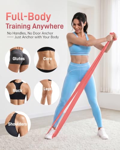 Renoj Pilates Flexbands, 5-Pack Latex-Free Resistance Bands Set – Exercise Bands for Pilates, Yoga, Stretching & Physical Therapy | Home Gym Equipment for Women & Men - color: Red