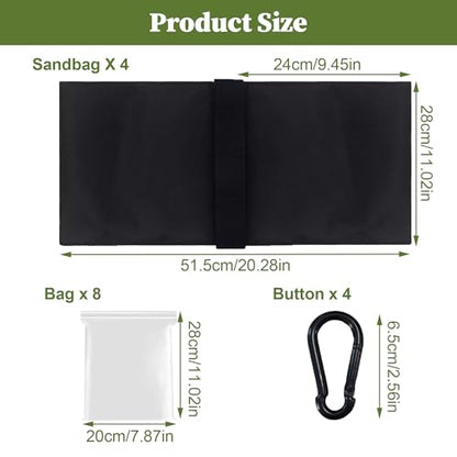 4-Pack Heavy Duty Sandbags,Multi-Use Stability for Photography Backdrop Stands Tripods Canopies Tents & Outdoor Gear,Reinforced Design + 4 Clips