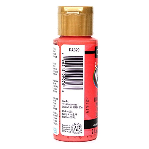 DecoArt DA329-3 Americana Acylic Matte Finish Paints, Bright Salmon - color: Bright Salmon, size: 2 Fl Oz (Pack of 1)