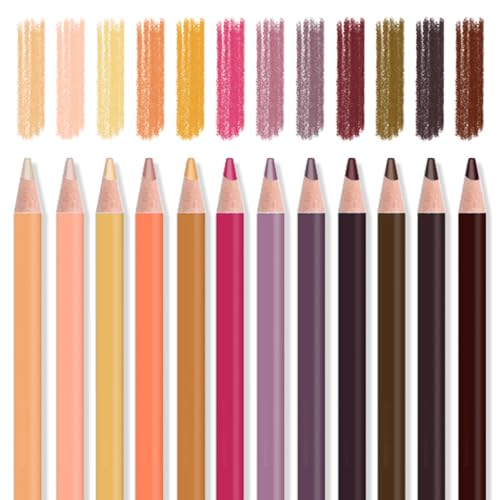 12Pcs Skin Colored Pencils Set,Professional Drawing Pencils for Adults | Skin Based,No Duplicates,Pre-sharpened Wooden Sketch Pencil Art Supplies for Coloring Books - color: 12Pcs Skin Colored