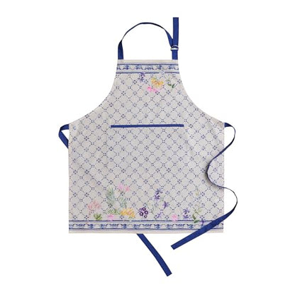 Maison d' Hermine Aprons for women with Pocket 100% Cotton (27.50"x31.50") | Adjustable Neck Strap & long ties Apron Men Chef Wedding Cooking Gardening Server Maid - color: 037 - Faience