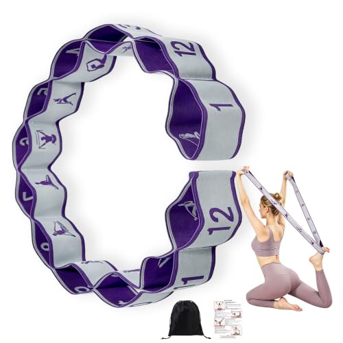 Fabric Exercise Straps, Number Stretch Resistance Bands with 10/12 Loops - color: Blue, size: 12Loops