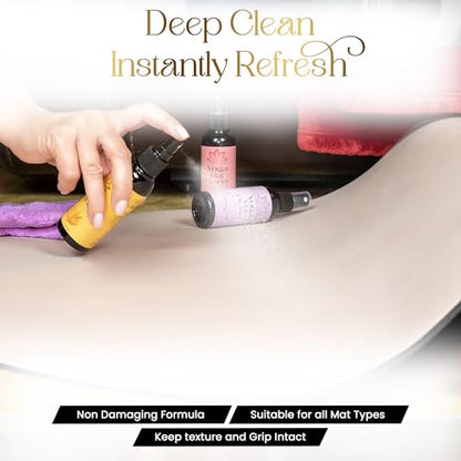 Combat Cleaner Yoga Mat Cleaner Spray Kit with Microfiber Towel, 3Pack