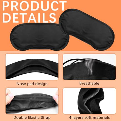 20 Pcs Eye Mask Sleep Masks Bulk Blindfolds for Party Games with Nose Pad and Adjustable Strap for Women Men 4 Layers Black Blind fold Sleeping Mask for Team Building Game - color: Black, 20 Pcs