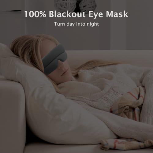 Silk Sleep Mask, Ultra Comfort Sleep Eye Mask for Side Sleeper, Memory Foam Eye Cups for Women and Men, Light Blocking Design Night Blindfold for Sleeping, Travel and Relaxation, Gray - color: Gray