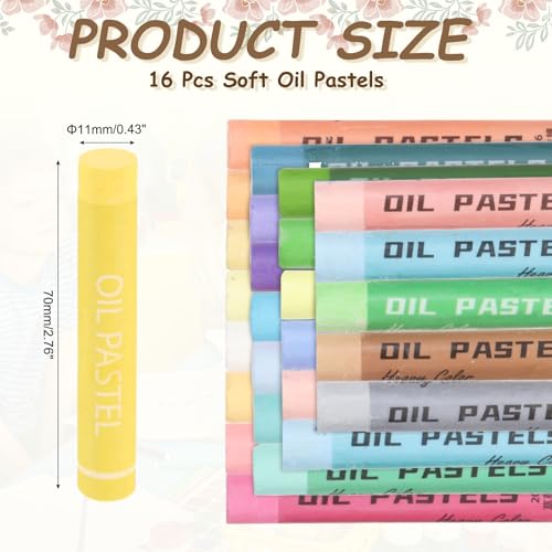 MECCANIXITY Soft Oil Pastels, Oil Pastel Crayons Vibrant Color Blendable Art Supplies for Painting Drawing Blending Painting Artists Beginners Professional(Lemon Yellow, Pack of 16) - color: Lemon Yellow