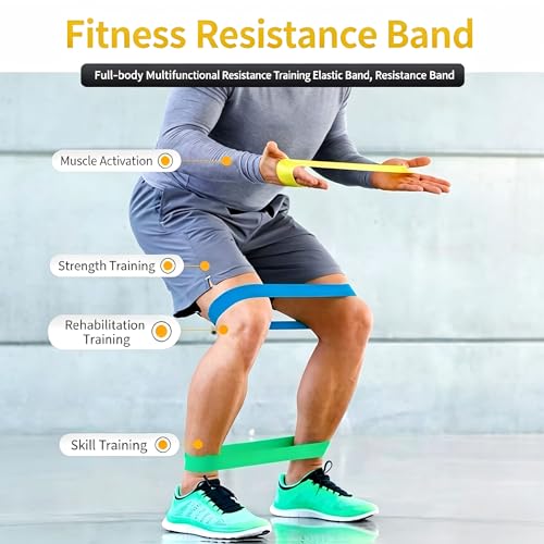 Resistance Bands Set 5-Pack, Exercise Workout Bands for Women & Men with 5 Resistance Levels, Elastic Fitness Bands for Home Gym, Yoga, Pilates, Stretching, Strength Training & Physical Therapy