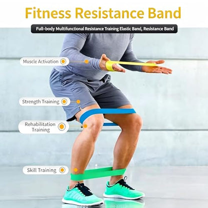 Resistance Bands Set 5-Pack, Exercise Workout Bands for Women & Men with 5 Resistance Levels, Elastic Fitness Bands for Home Gym, Yoga, Pilates, Stretching, Strength Training & Physical Therapy