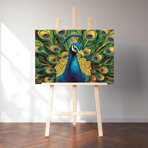 Natuyalo Peacock Framed Paint by Numbers Kit for Adults, Animals Adult Paint by Number Kits on Canvas, DIY Acrylic Painting by Numbers with Frame for Home Wall Decor 12x16 Inch - color: Color-06