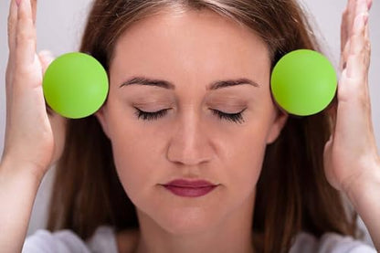 2 Piece Different Density Foot Hand Deep Tissue Massage Ball - color: 1.8" Bluegreen
