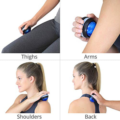 Body Back Massage Roller Ball - Body & Neck Massager for Muscle Recovery - color: Blue