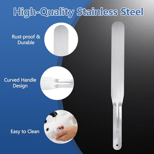 7-Piece Stainless Steel Caulking Tool Kit, Multi-Purpose Caulking Spatula Set, 958-g01 Streamline Caulk Spatula Tools, Professional Caulk Knife Set, Tip Widths from 3/8'' to 1-1/2'' with Hang Holes