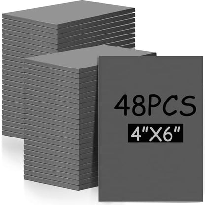 MotiMind 48 Pcs 4"x6" Linoleum Block Rubber Stamp Carving Blocks | Soft Gray Linocut Blocks Bulk, Linoleum Blocks for Printmaking, Back to School Supplies, Fit for Crafting, Tamp Maker Project