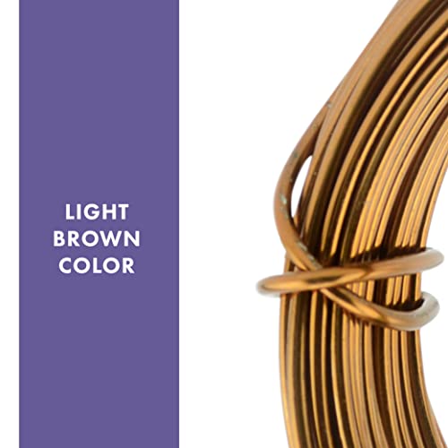 Artistic Wire Aluminum Craft Wire, 12 Gauge - Bendable, Floral, Armature, Sculpture, Jewelry Making, Round, Light Brown, 39.3 ft - color: Light Brown