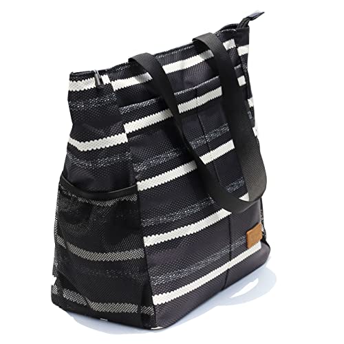 ESVAN Original Floral Tote Bag Large Shoulder Bag with Multi Pockets for Gym Travel Beach Daily Bags - color: E