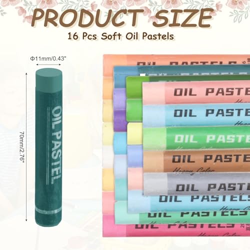 MECCANIXITY Soft Oil Pastels, Oil Pastel Crayons Vibrant Color Blendable Art Supplies for Painting Drawing Blending Painting Artists Beginners Professional(Dark Green, Pack of 16) - color: Dark Green