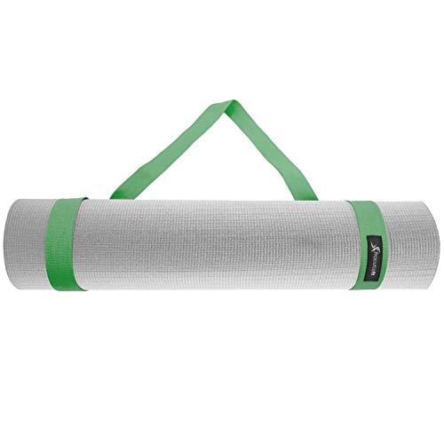 ProsourceFit Yoga Mat Carrying Sling, Easy Adjustable Carry Strap 152cm Long Cotton - Multicolor - color: Green