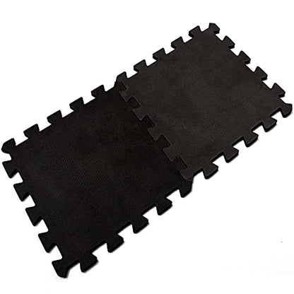 DEAYOU 16 Tiles Interlocking Foam Mat Floor Tiles, 12" x 12" EVA Foam Puzzle Mat with Borders, 0.4" Thick Soft Protective Exercise Padding Mats for Fitness, Play, Gym, Black and Cream White