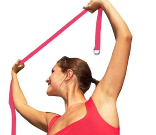 MUNE Stretching Yoga Strap,Stretch Band for Yoga Pilates Exercise 6 Ft,Durable Yoga Belt with Safe Adjustable D Ring Buckle for Daily Stretching, Physical Therapy, Restorative Practice,Red Color
