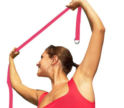MUNE Stretching Yoga Strap,Stretch Band for Yoga Pilates Exercise 6 Ft,Durable Yoga Belt with Safe Adjustable D Ring Buckle for Daily Stretching, Physical Therapy, Restorative Practice,Red Color
